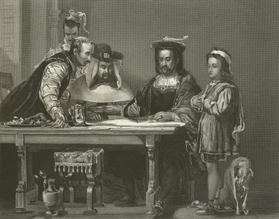 Colomb planifiant la découverte de l